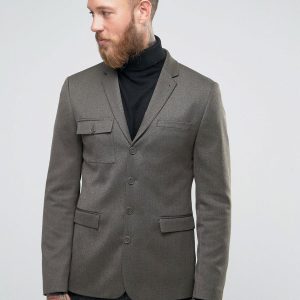 Skinny Blazer with Military Styling