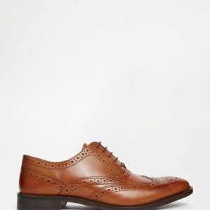 ASOS Oxford Brogue Shoes in Tan Leather